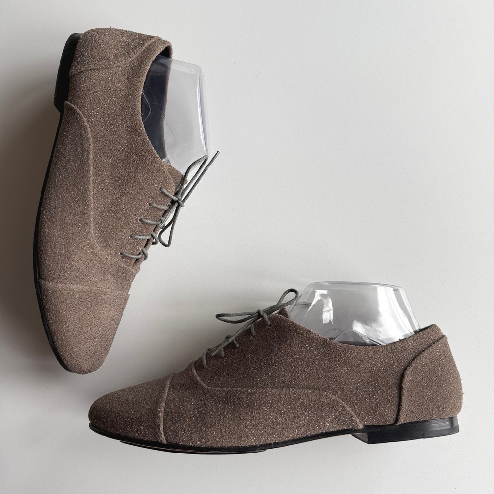 Kenneth Cole Taupe Suede Oxford Flats